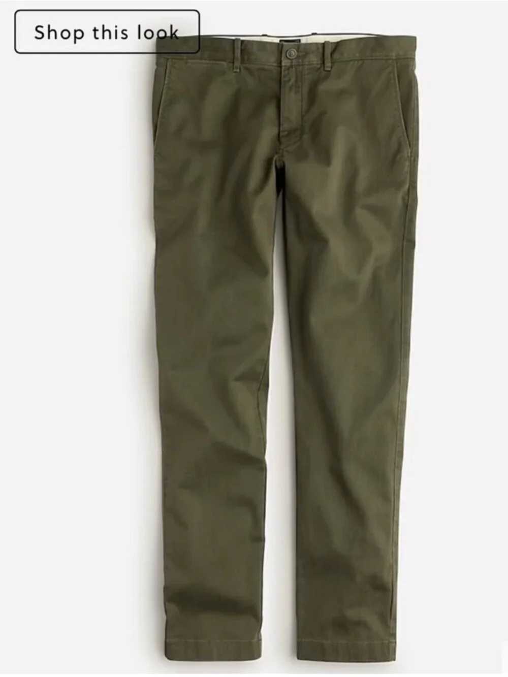 J. CREW Men's 484 Slim Stretch Chino Pants Army Green | Size‎ W34 X W32